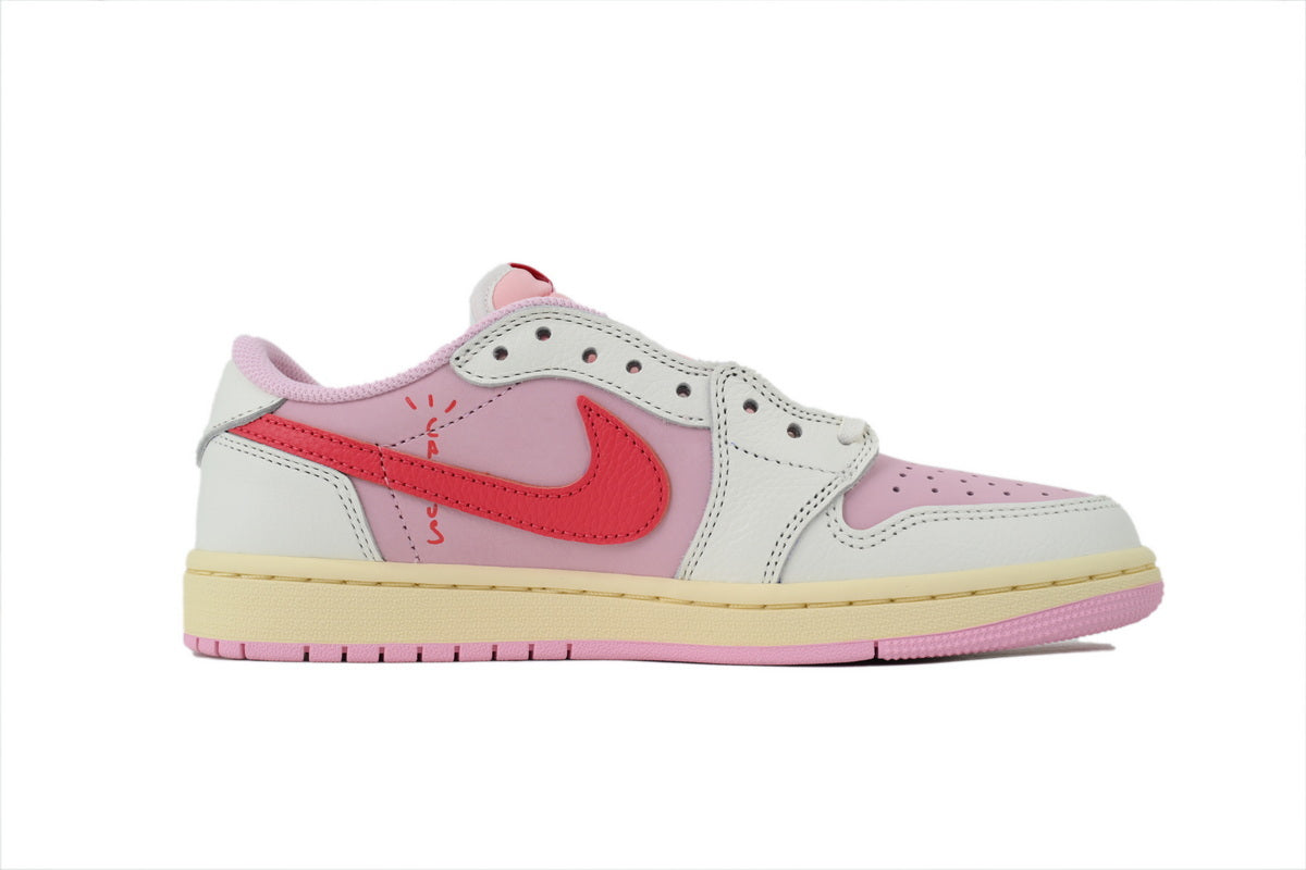 Travis Scott x Air Jordan 1 Retro Low OG 'Sail Tropical Pink' Sneakers