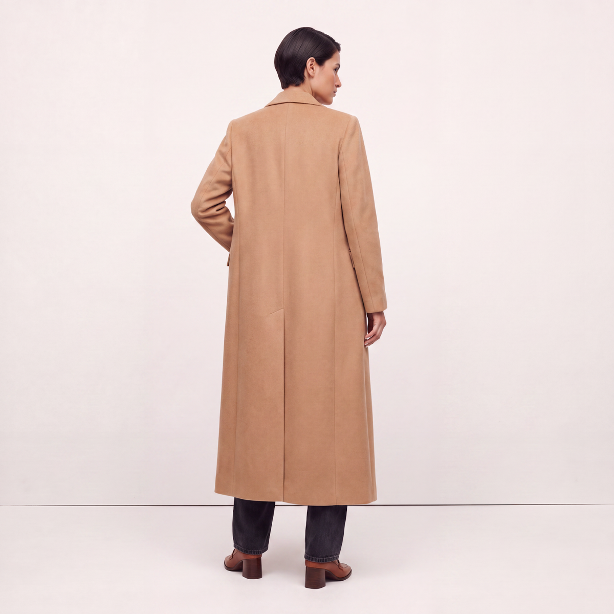 Noir Signature 100% Cashmere Full-Length Tailored Coat - Camel