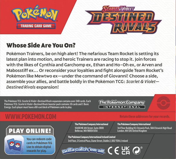 Pokémon TCG – Scarlet & Violet – Destined Rivals Booster Box (36 Packs)