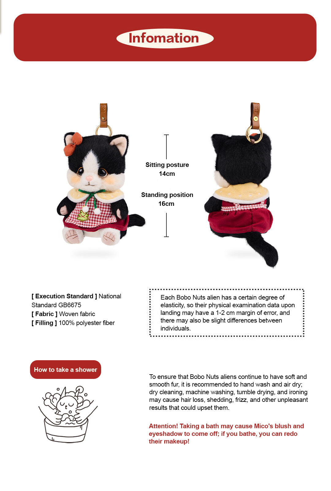 Bobo Nuts - Mico Kitty Plush Toy Bag Charm