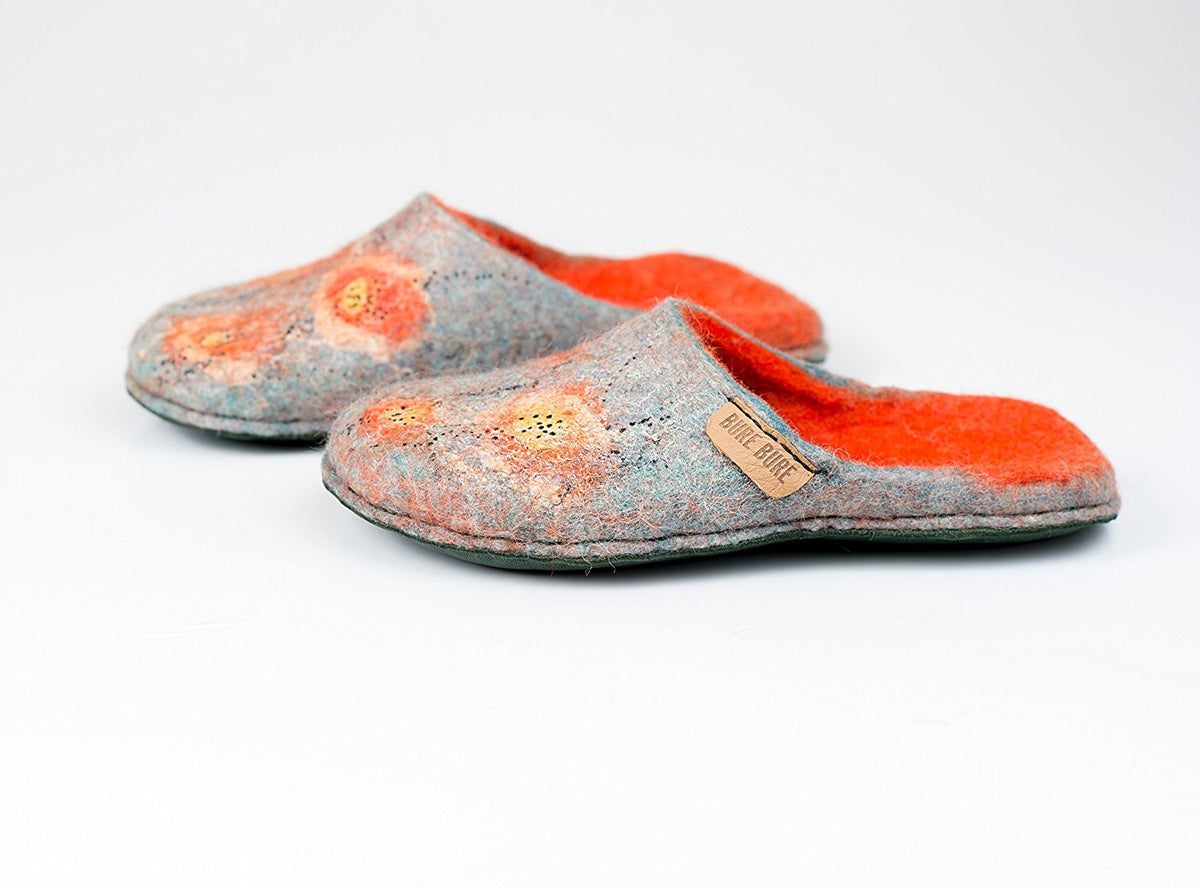 Viola Backless Felted Wool Slippers