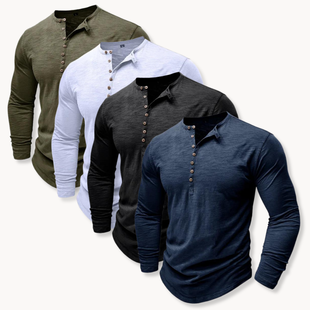 Optew Men’s Cotton Henley Shirt