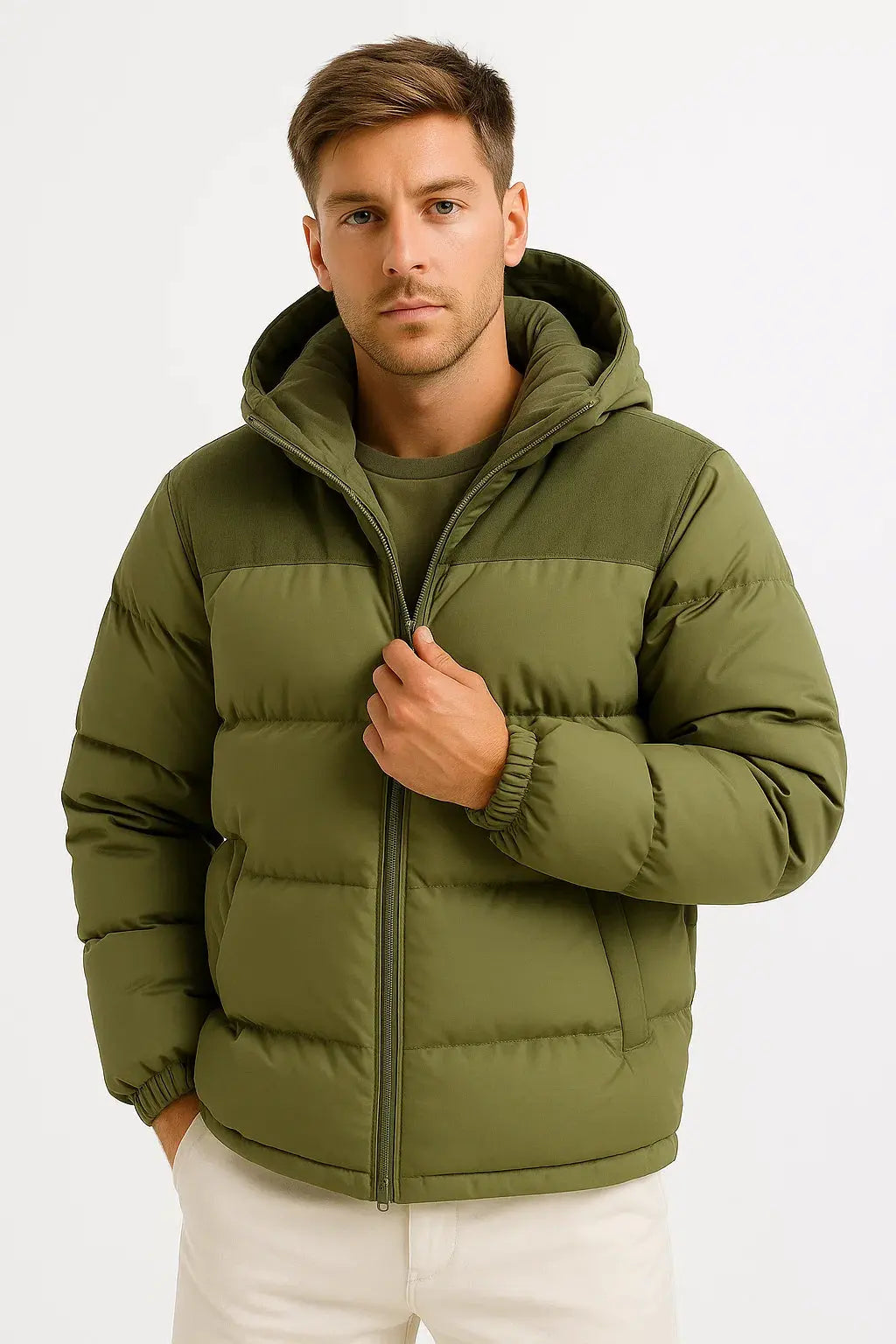 Optew Men's Puffer Jacket Lightweight Insulated with Hood and Pockets