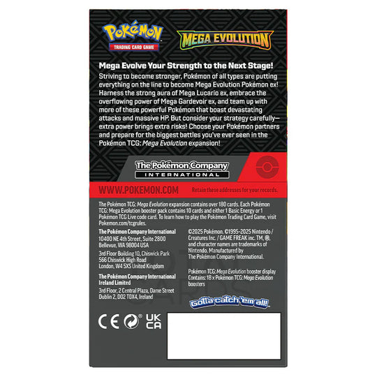 Pokémon TCG – Mega Evolution – Half Booster Box (18 Packs)