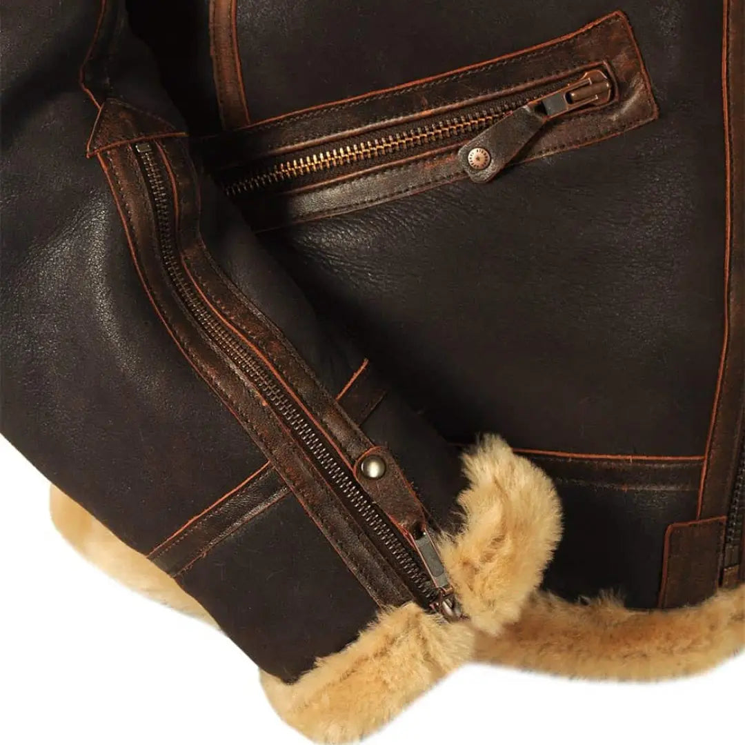 Optew Men’s Fleece-Lined Bomber Jacket with Collar