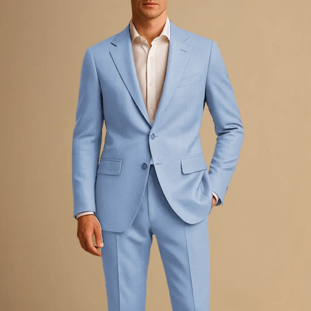 Optew Men's Slim Fit Suit Lightweight Two Piece for Weddings and Formal Events