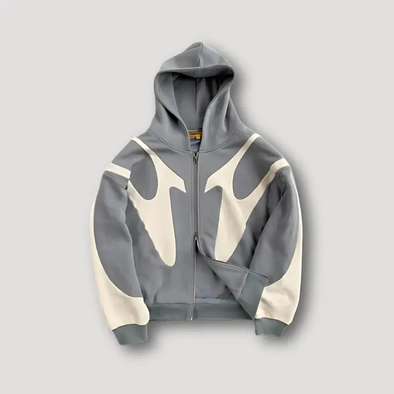 Optew Men’s Patchwork Zip Hoodie