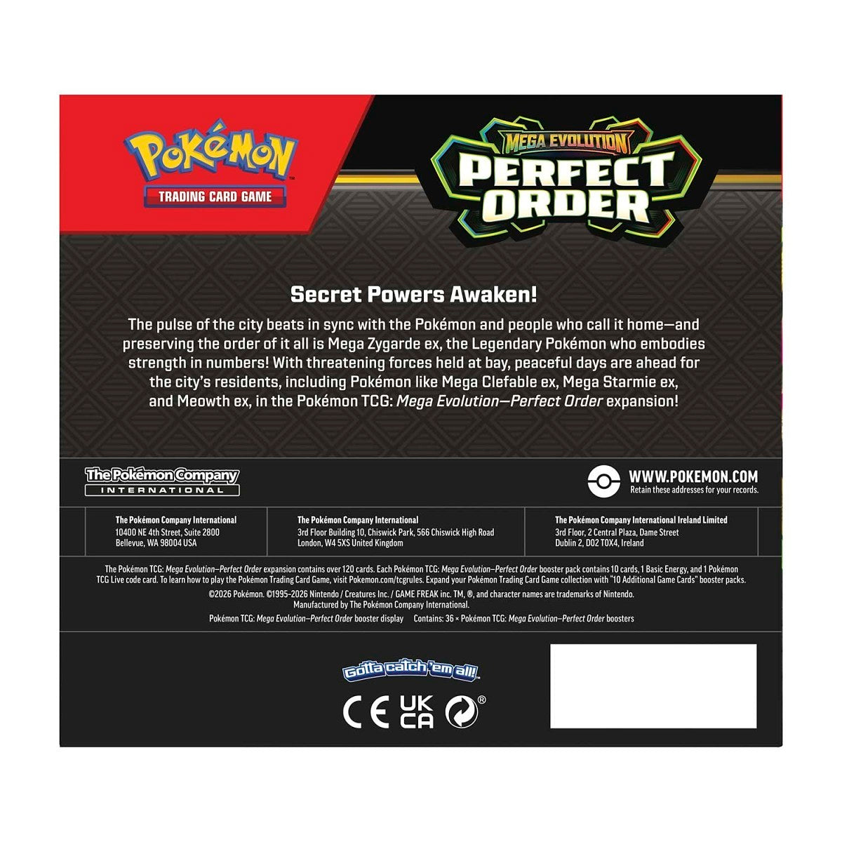 Pokémon TCG – Mega Evolution – Perfect Order Booster Display Box (36 Packs)