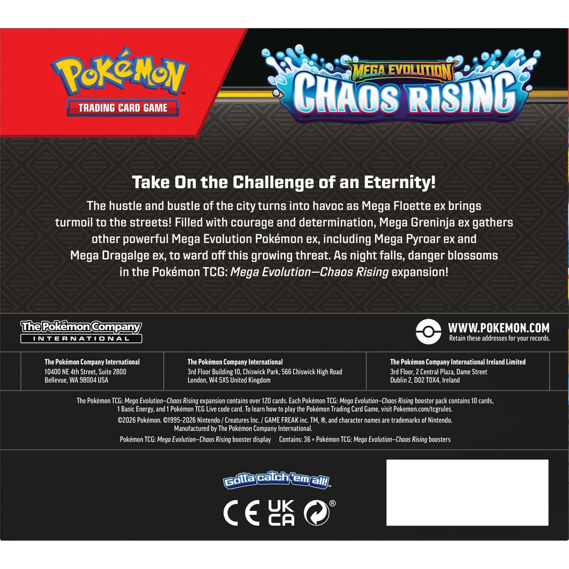 Pokémon TCG – Mega Evolution – Chaos Rising Booster Display Box (36 Packs)