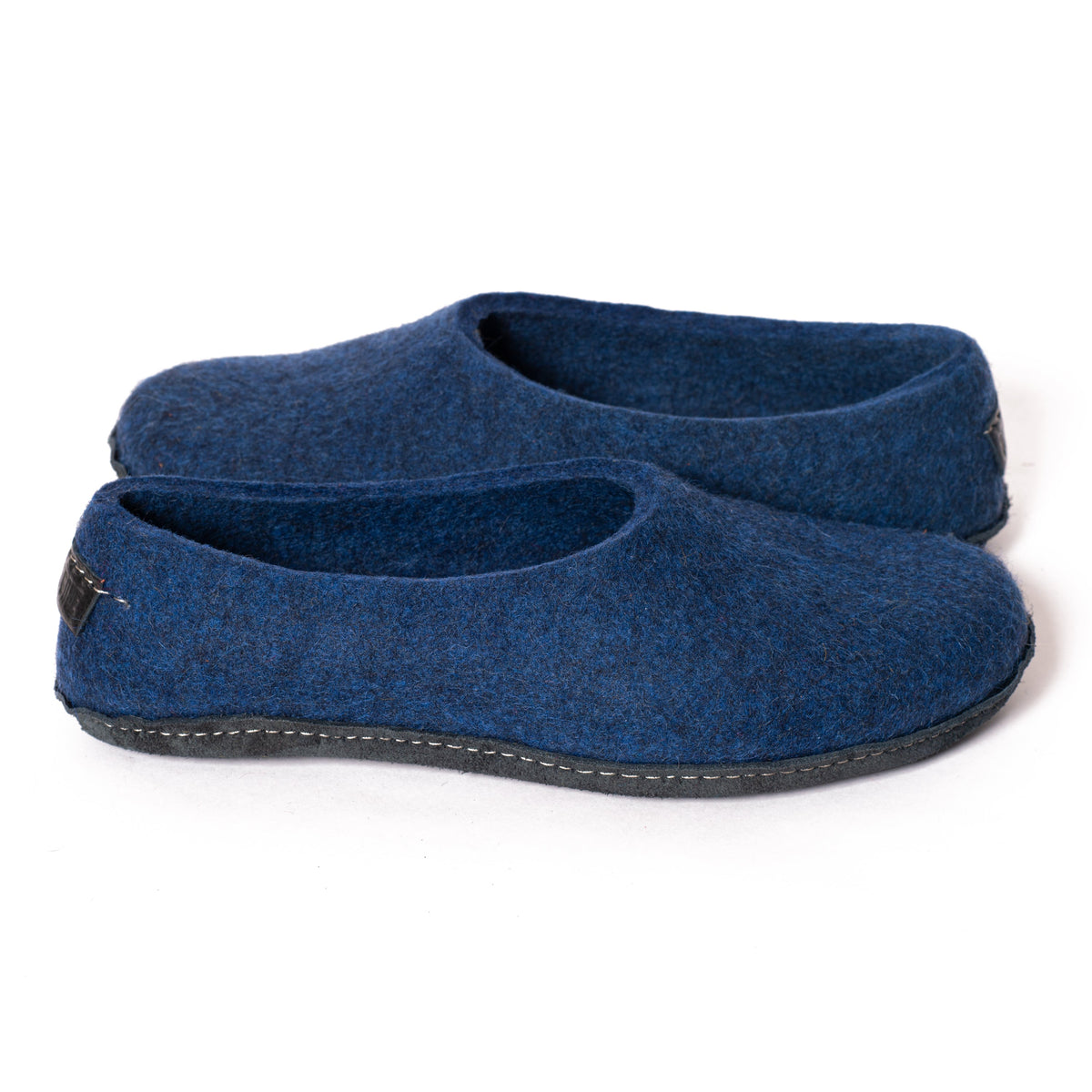 Women's Dark Blue Felted Wool Slippers