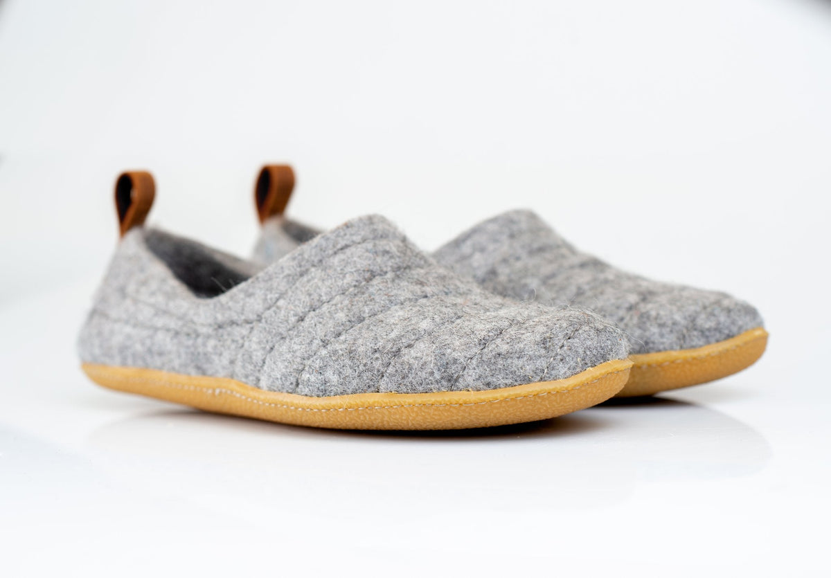 Women's Gray COCOON Wool Slippers