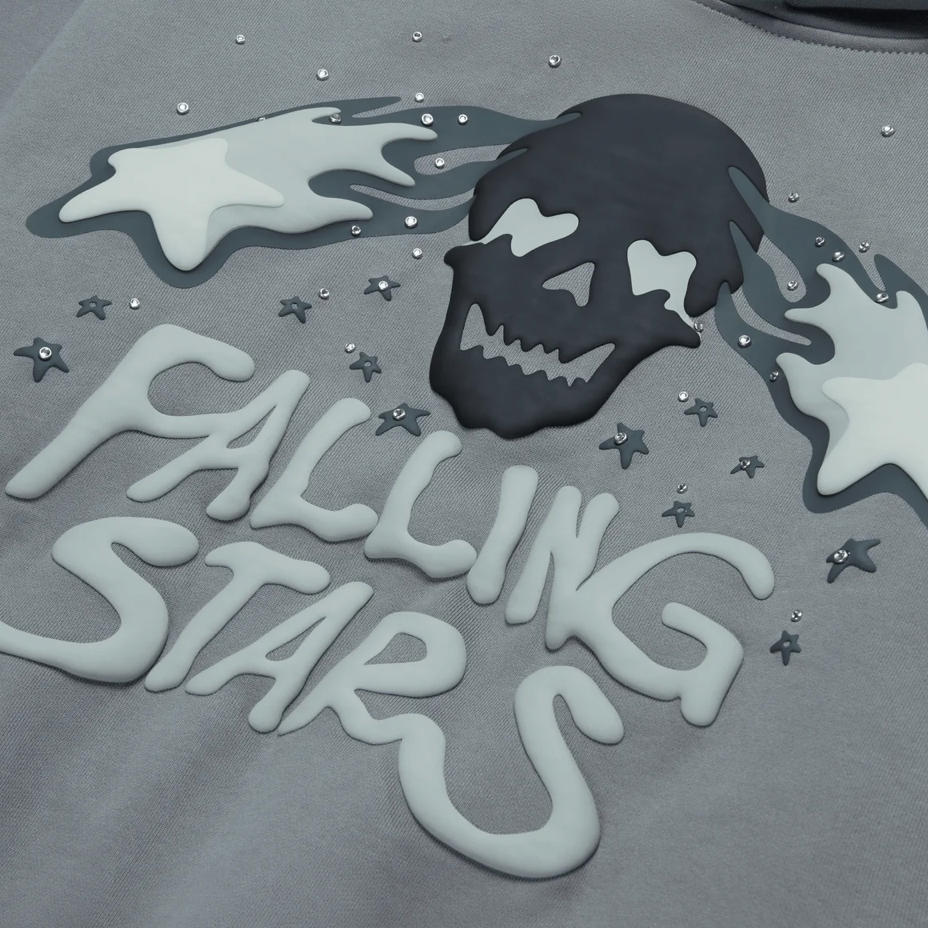 Broken Planet Falling Stars Hoodie - Dark Gray