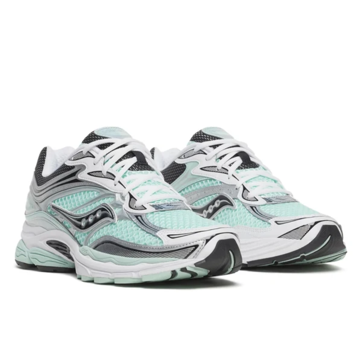 Saucony ProGrid Omni 9 Teal Metallic Silver Sneakers