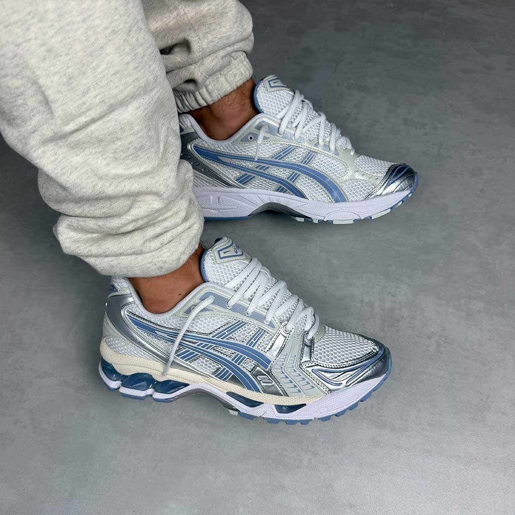 ASICS Gel-Kayano 14 White Light Navy Trainers