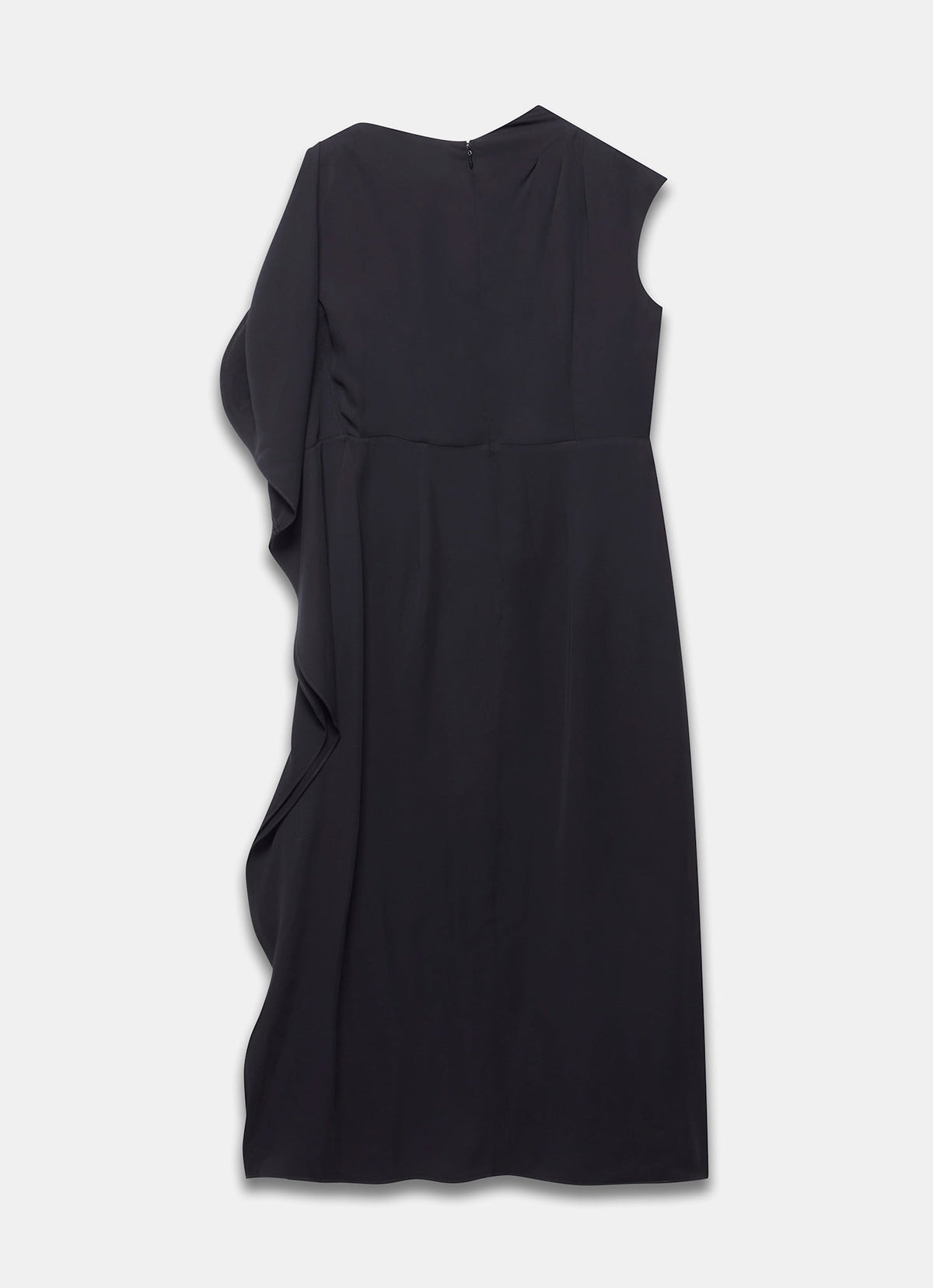 Black Midi Dress with Ruffle Detail