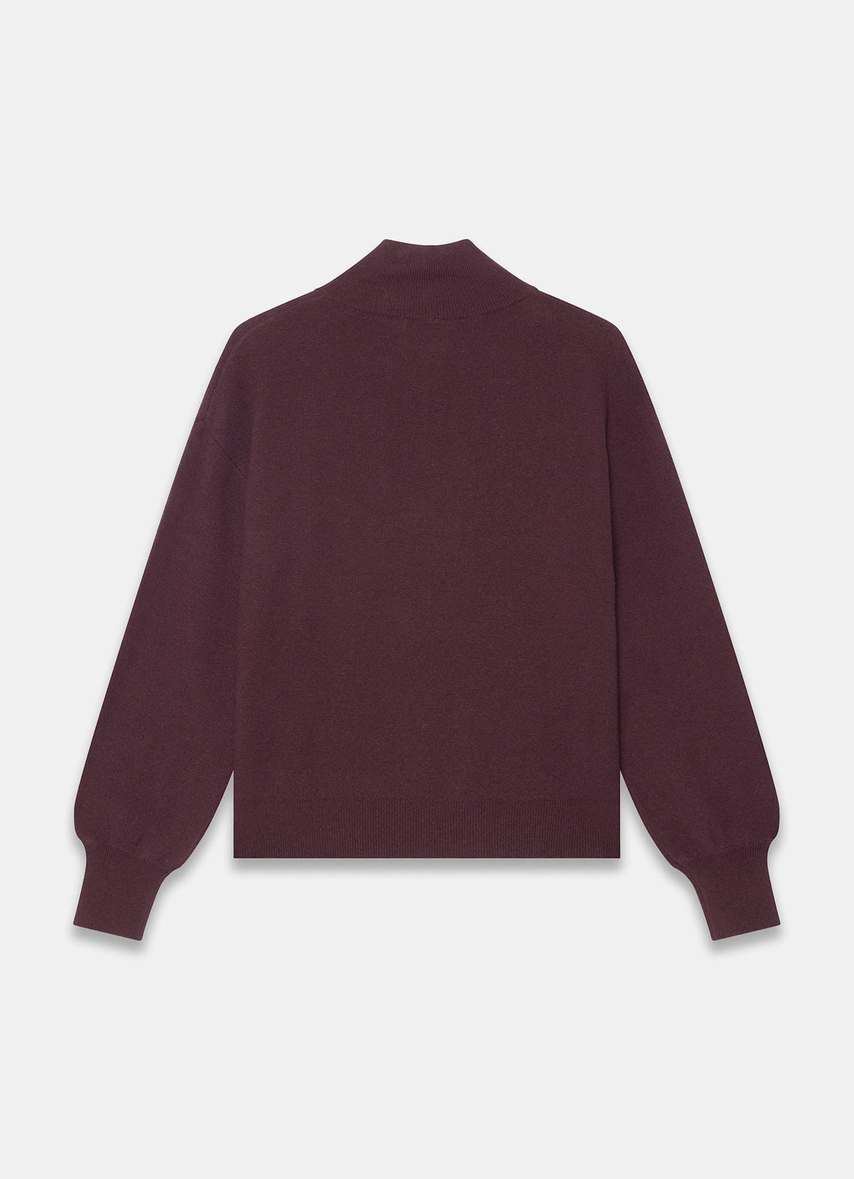 Burgundy Zip Through Jumper with Funnel Neck
