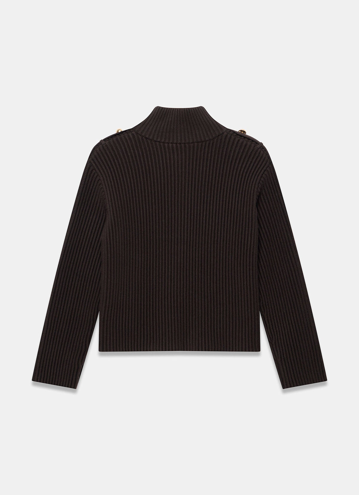 Brown Jacket in Ribbed Knit