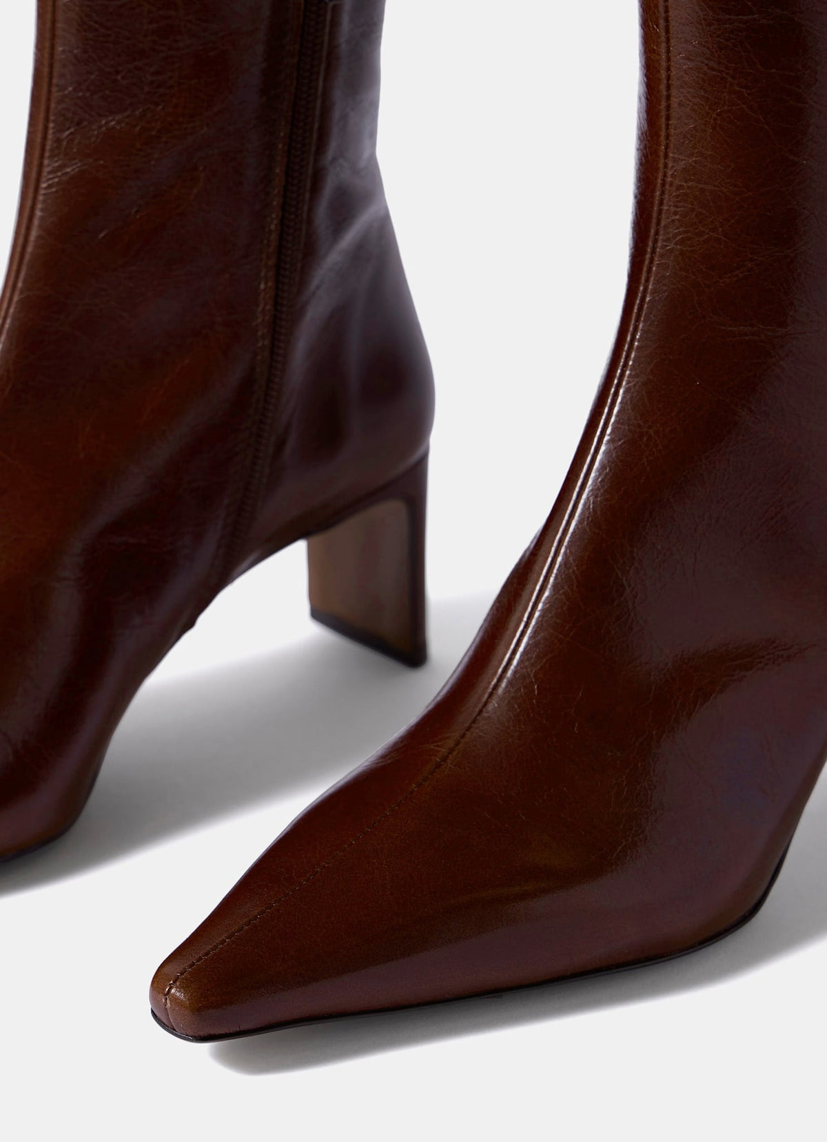Macy Leather Ankle Boots in Brown