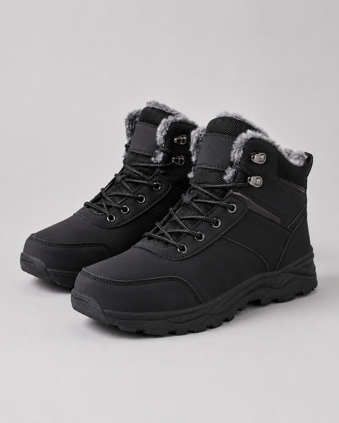 Men's Plush Lined Winter Ankle Boots – Rugged Lace Up
