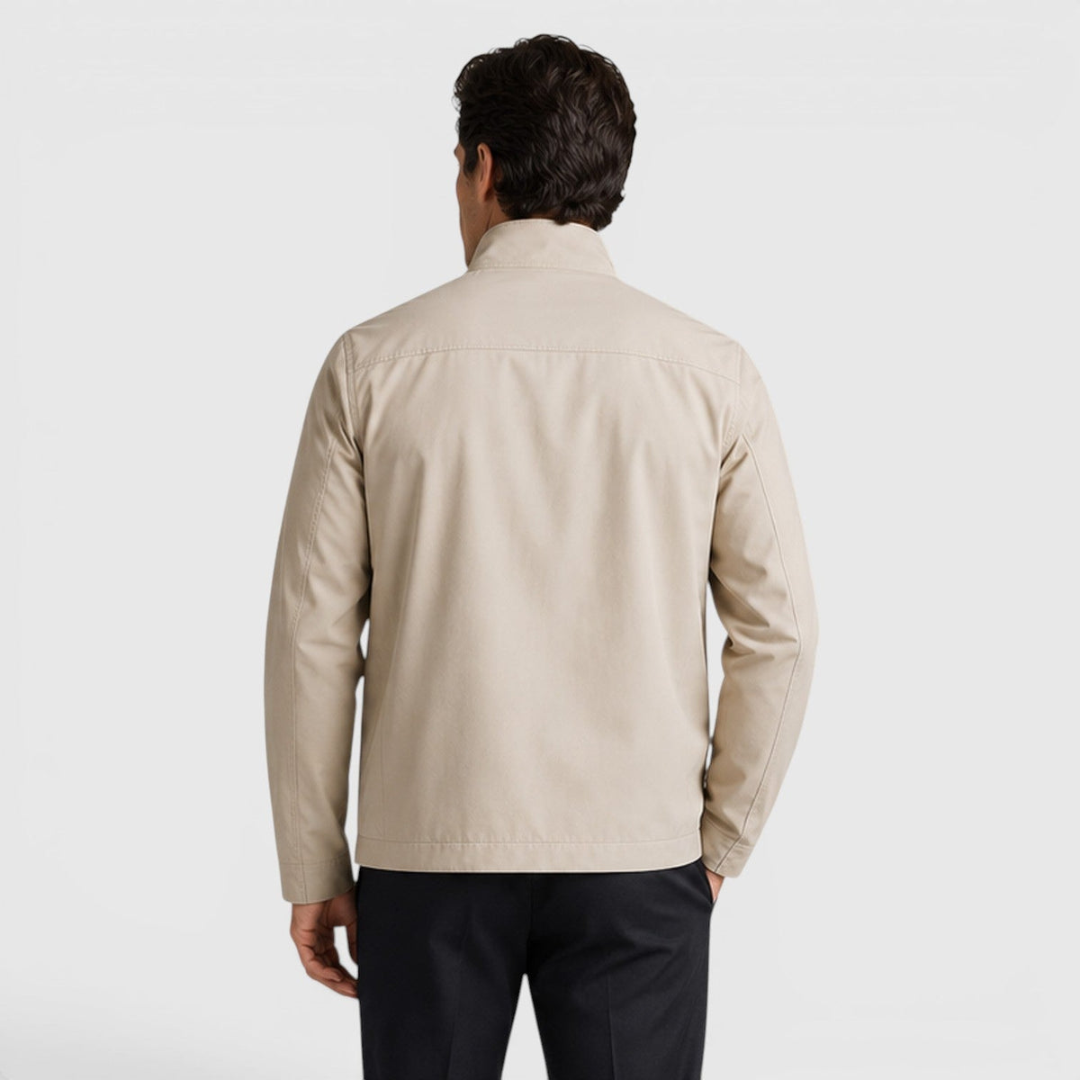 Monvaline Men's Zip-Up Jacket Lightweight Tailored Minimalist Everyday