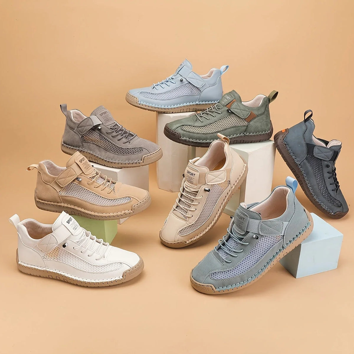 Shoes For Women | Lace-Up Mesh and Leather
