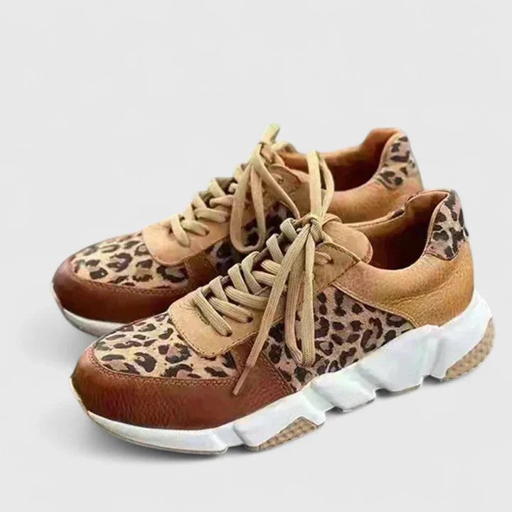 Sneakers For Women | Chunky Sole Leopard Print Lace-Up