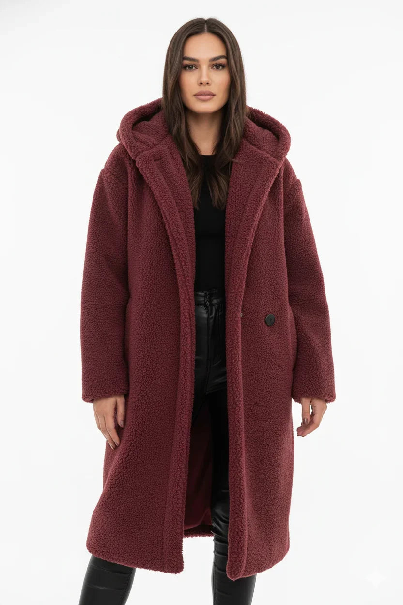 Women's Teddy Coat | Soft Warm Winter Letterman Jacket