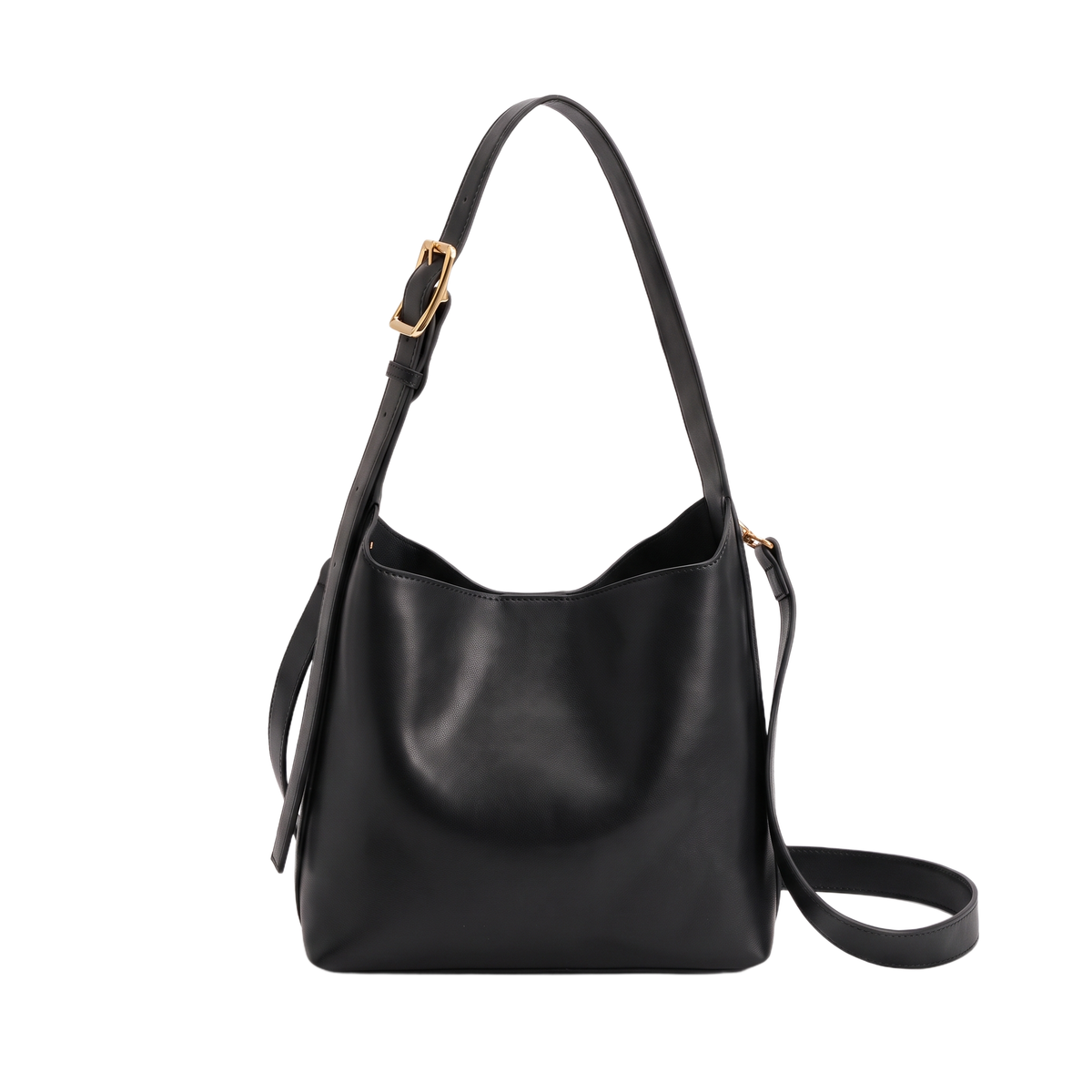 Faux Leather Bucket Bag for Women, Brown Shoulder Bag