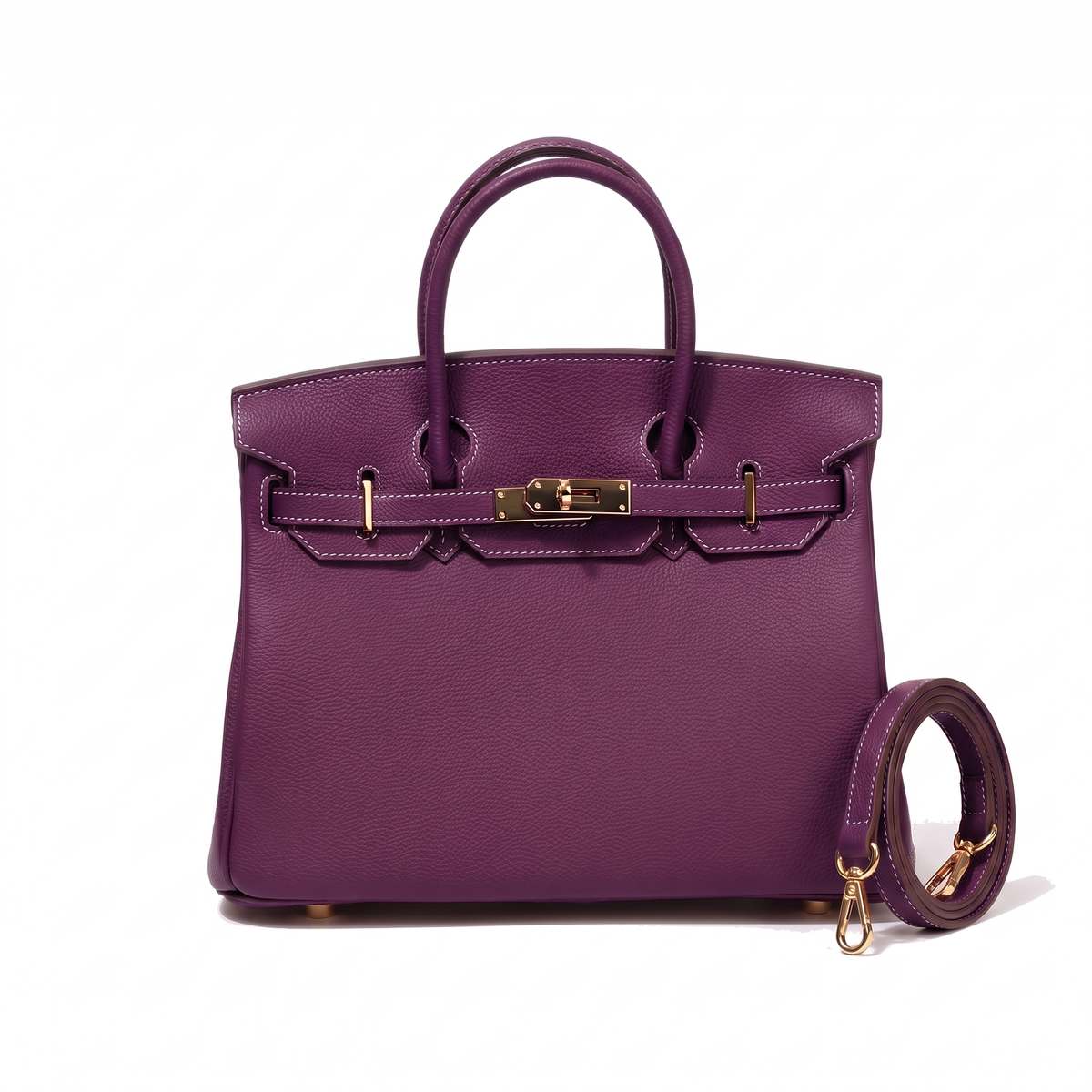 Faux Leather Top Handle Bag for Women, Cognac Brown Structured Handbag