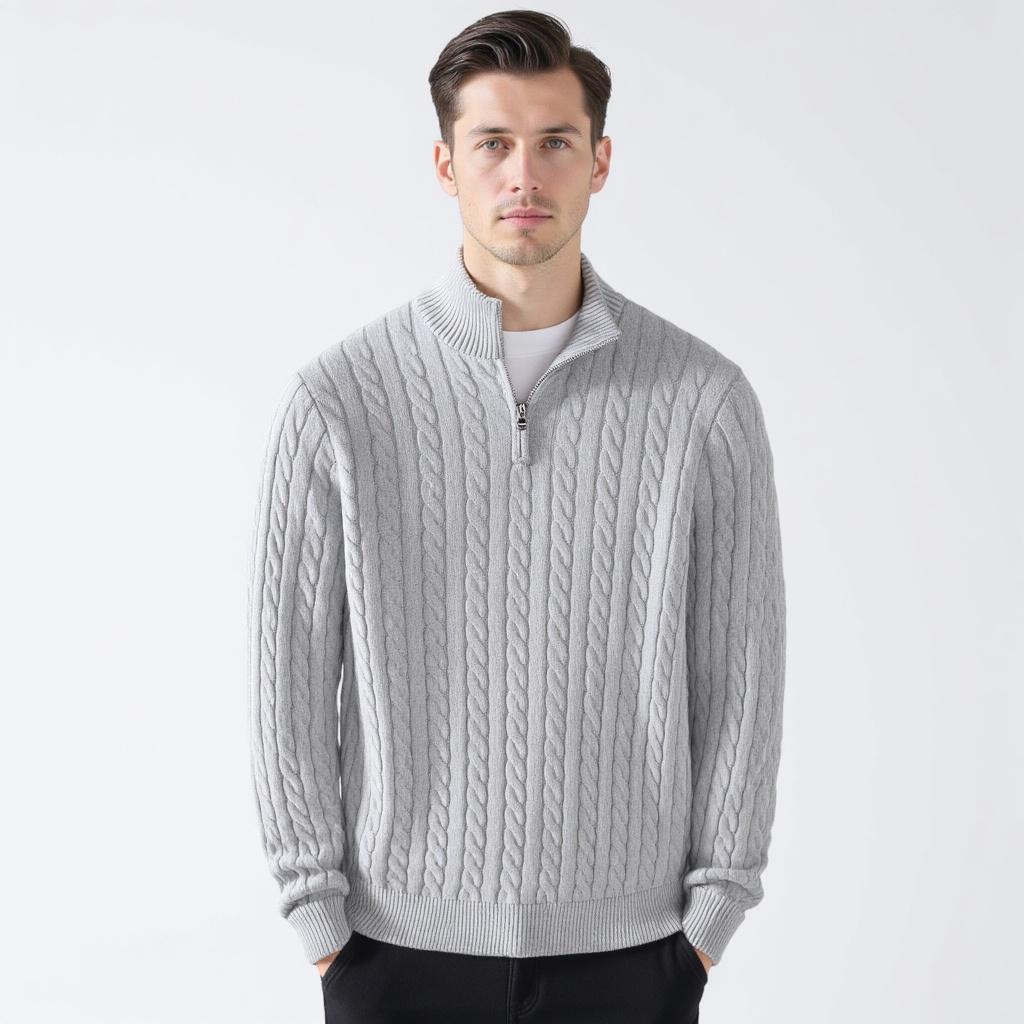 Optew Men’s Cable Knit Half-Zip Sweater Pack of 5