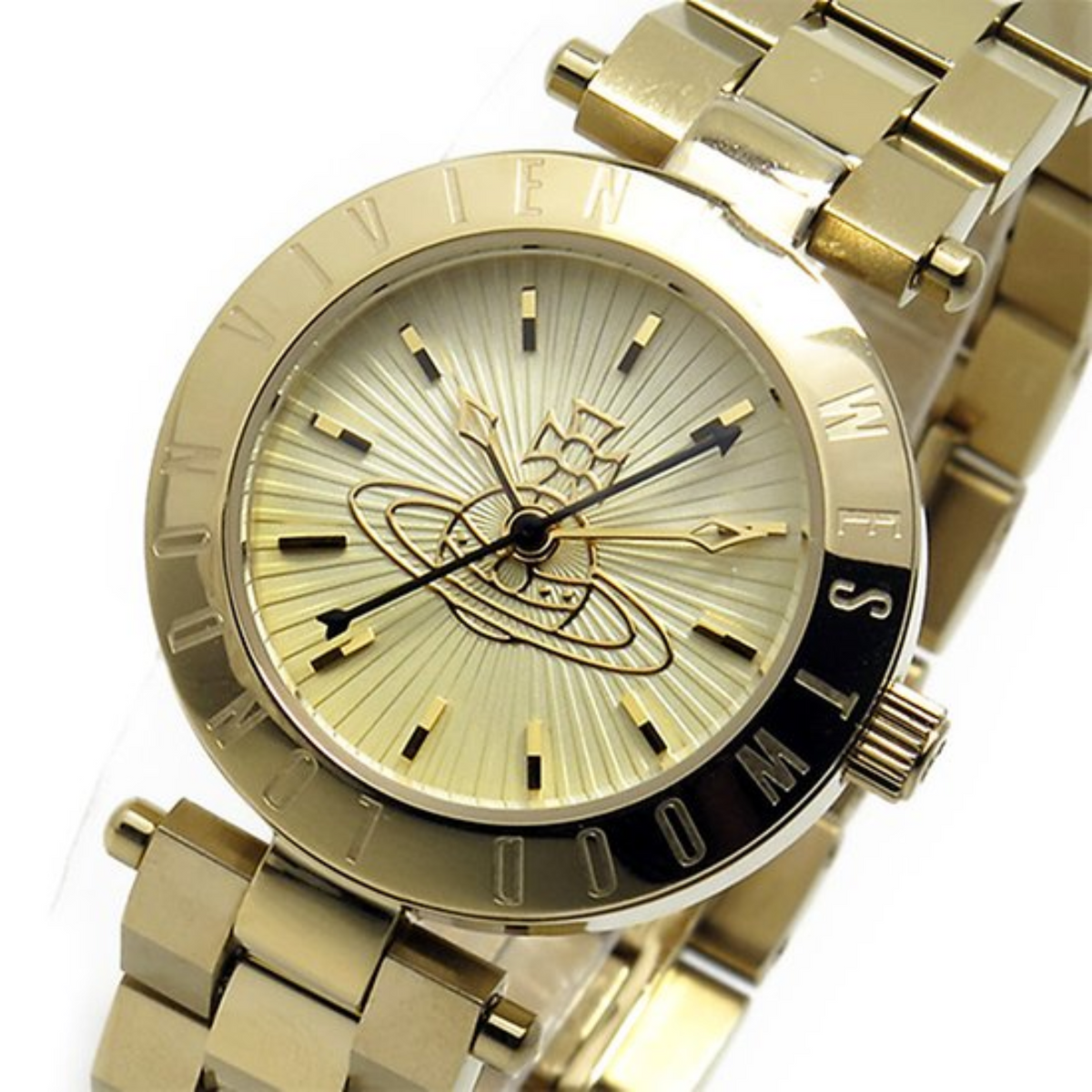 Vivienne Westwood Exclusive Sudbury Quartz Gold Dial Plated Steel Bracelet Women's Watch VV092GD