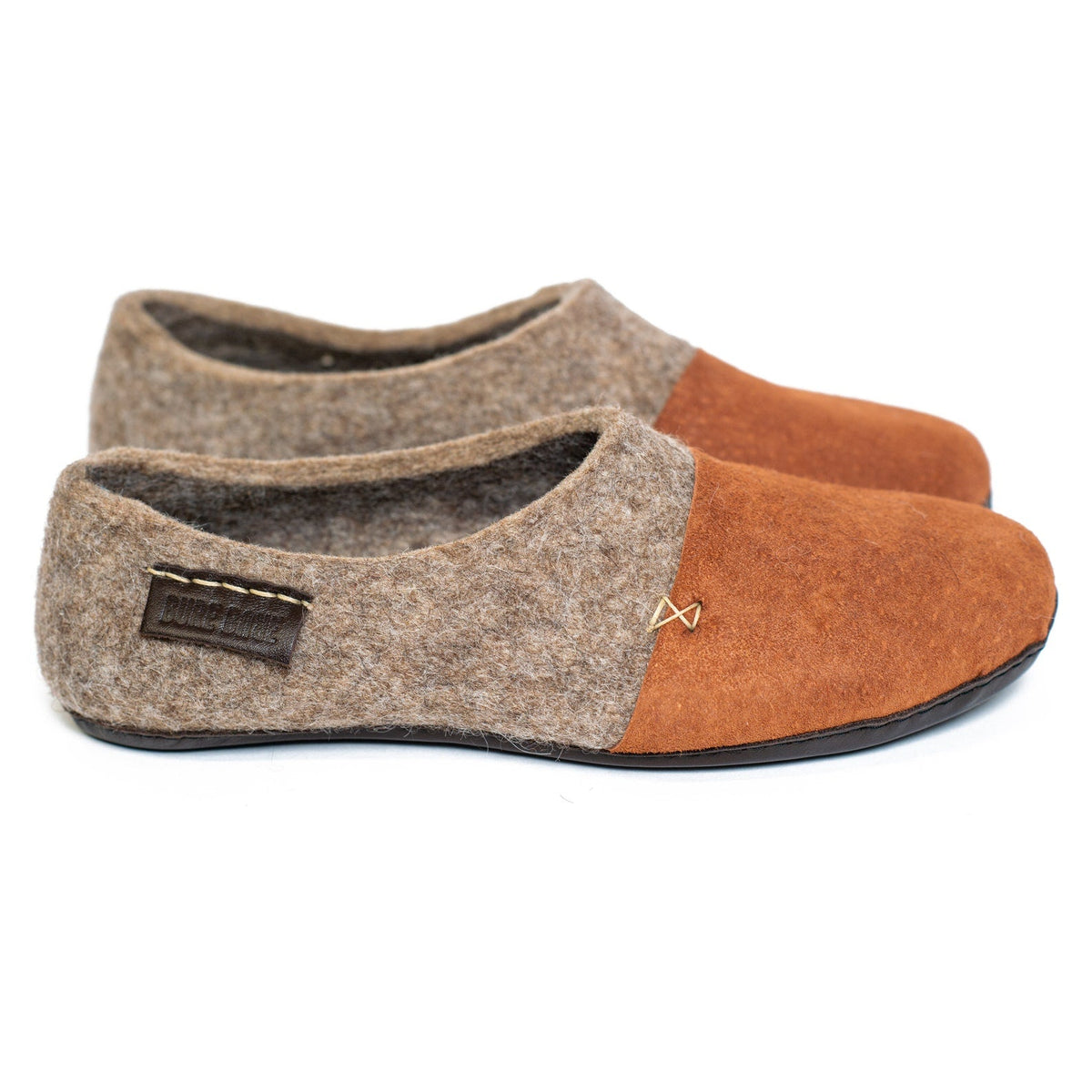Men's Beige WOOCAPS Wool Clog Slippers
