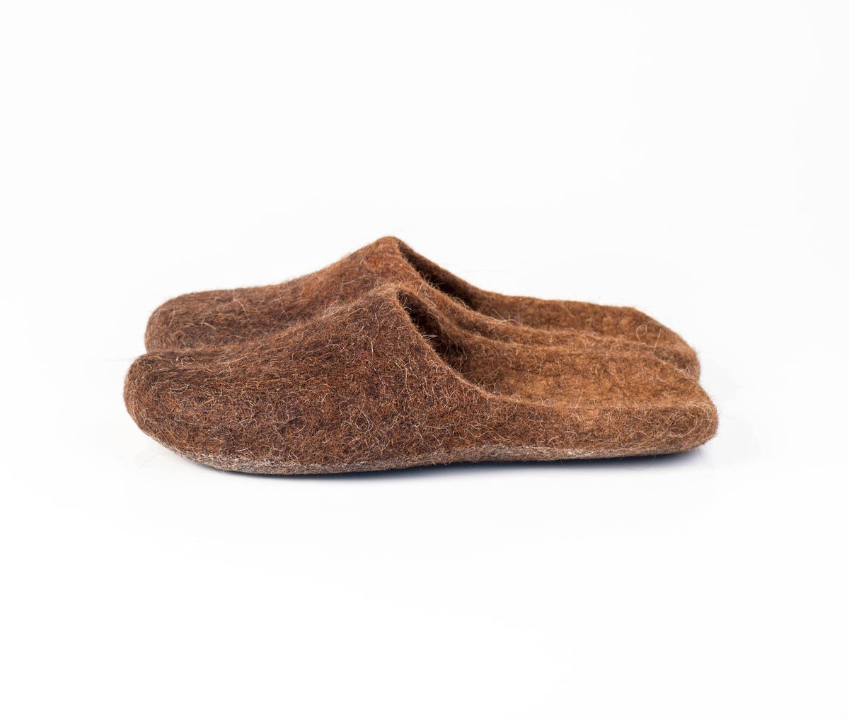 Men's Backless Felted Wool Slippers with Alpaca