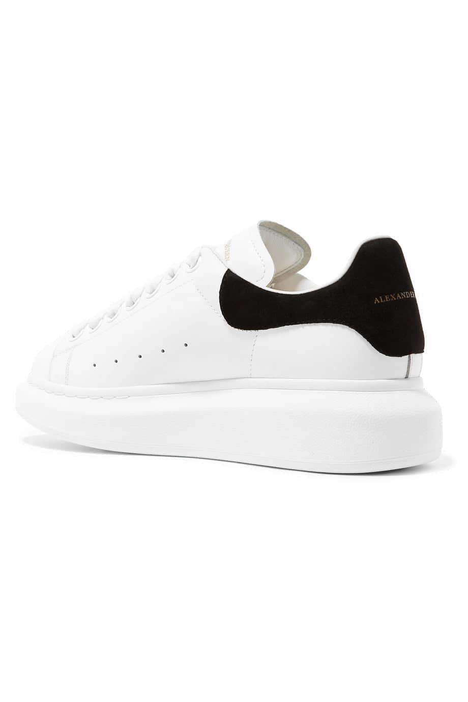 Alexander McQueen Oversized Low-Top Suede Sneakers - White/Black