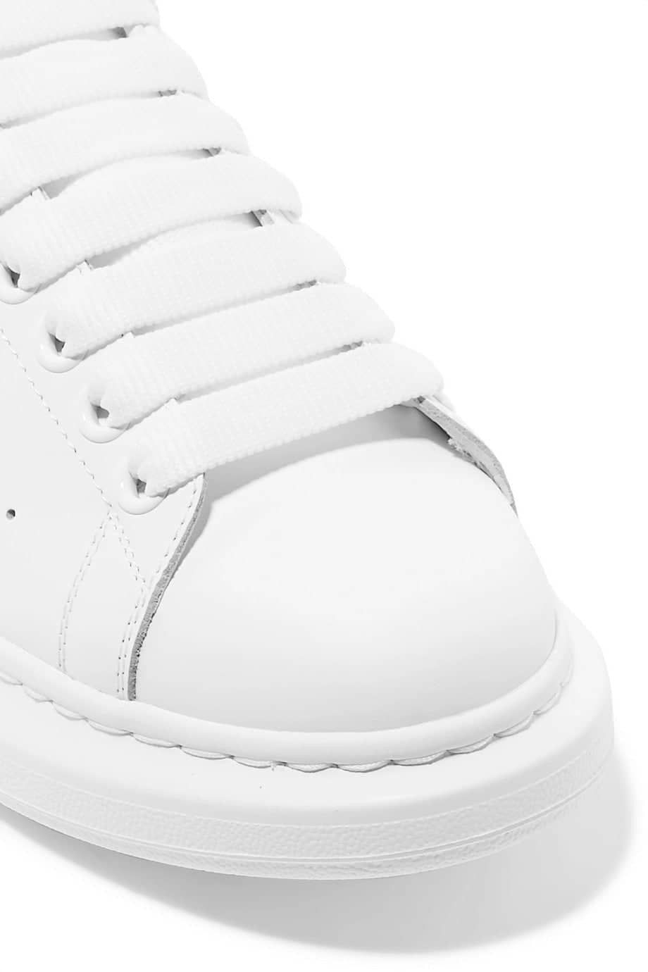 Alexander McQueen Oversized Low-Top Suede Sneakers - White/Black