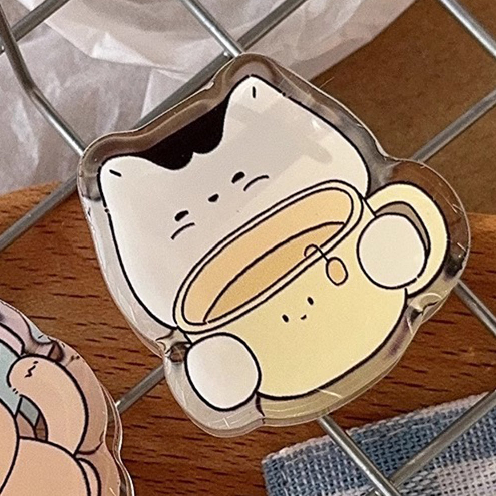 Hello Cat - Learning & Coffee Acrylic Binder Clip