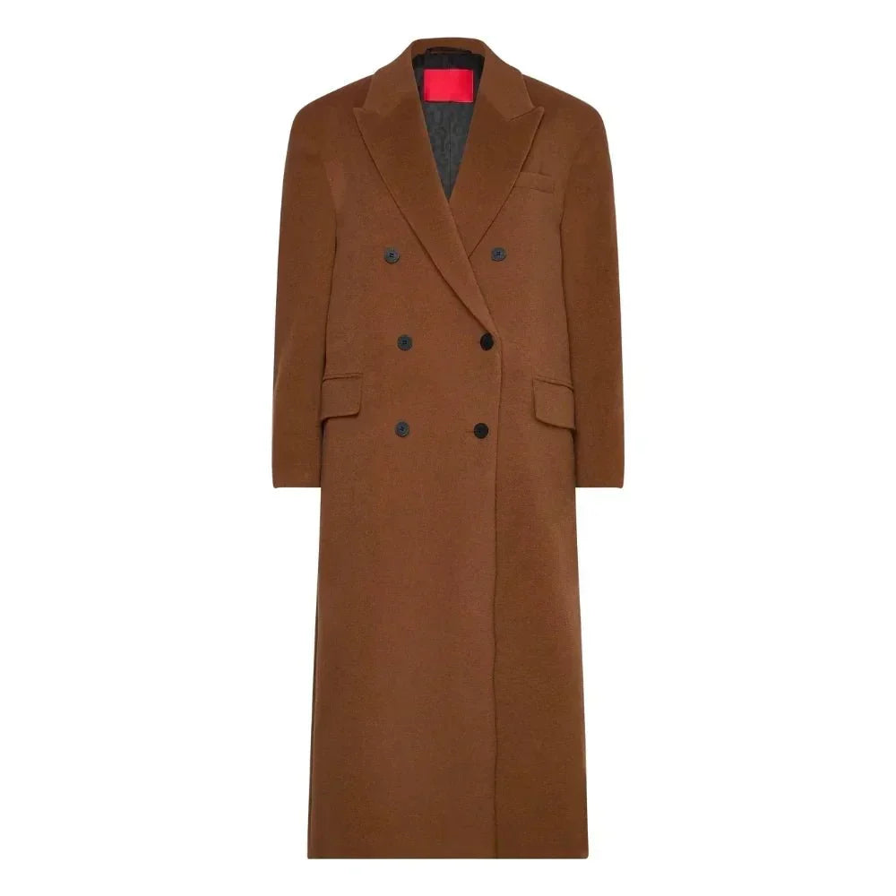 10th Doctor Brown Wool Double-Breasted Trench Coat