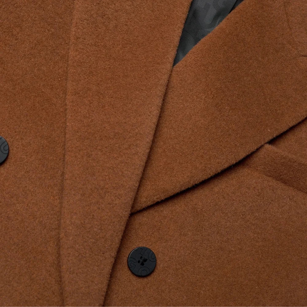 10th Doctor Brown Wool Double-Breasted Trench Coat