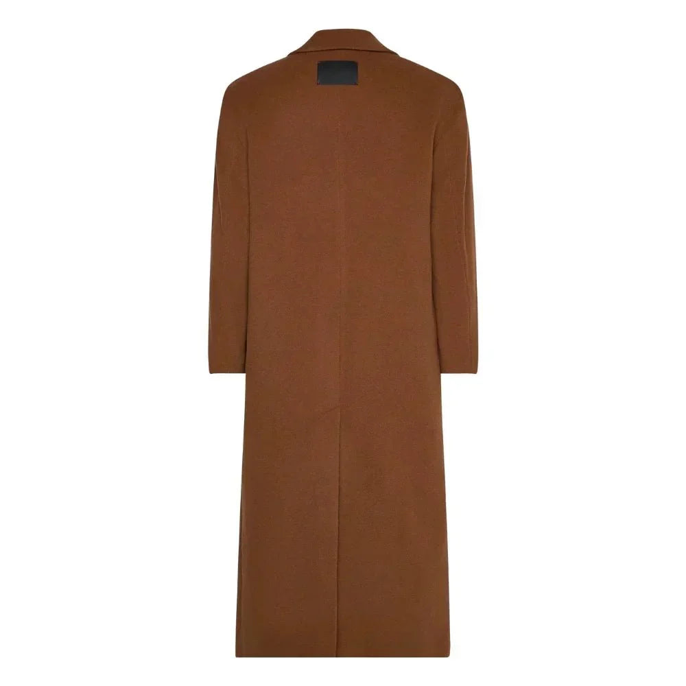 10th Doctor Brown Wool Double-Breasted Trench Coat