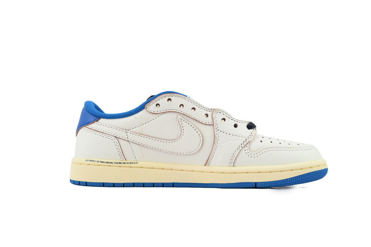 Fragment Design x Travis Scott x Air Jordan 1 Retro Low OG SP 'Sail Military Blue' Sneakers
