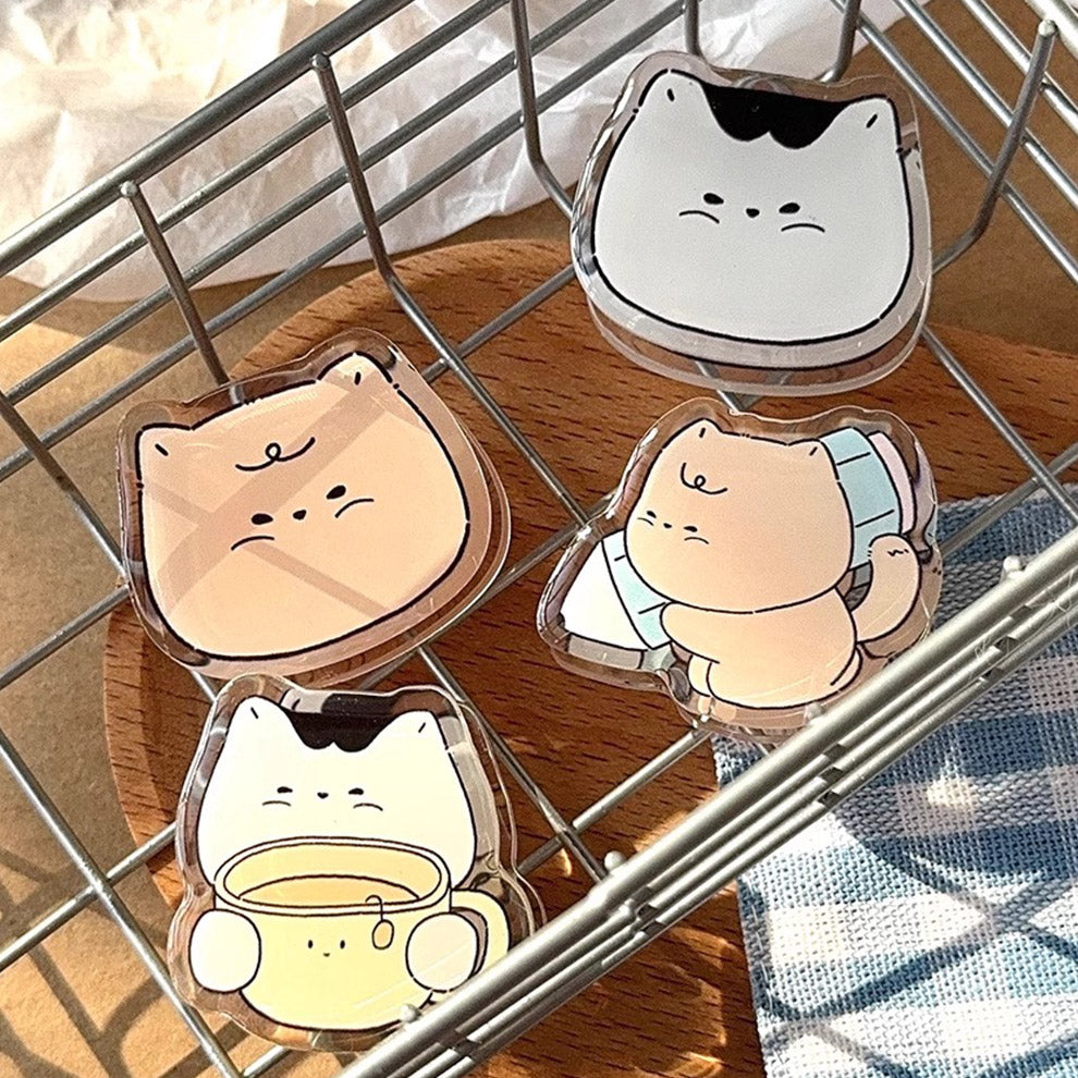 Hello Cat - Learning & Coffee Acrylic Binder Clip