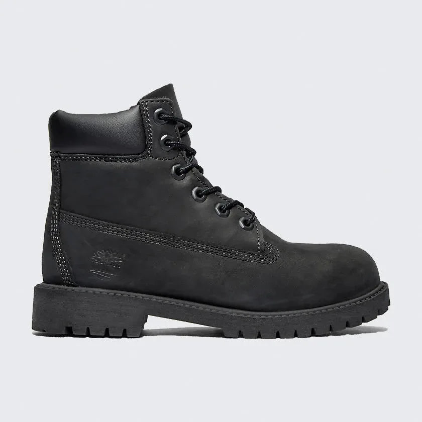 Timberland 6 Inch Premium Juniors' Black Leather Boots 12907 - Waterproof & Insulated