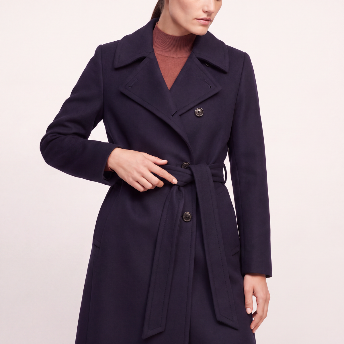 Marylebone Double-Breasted Wool-Cashmere Coat - Navy