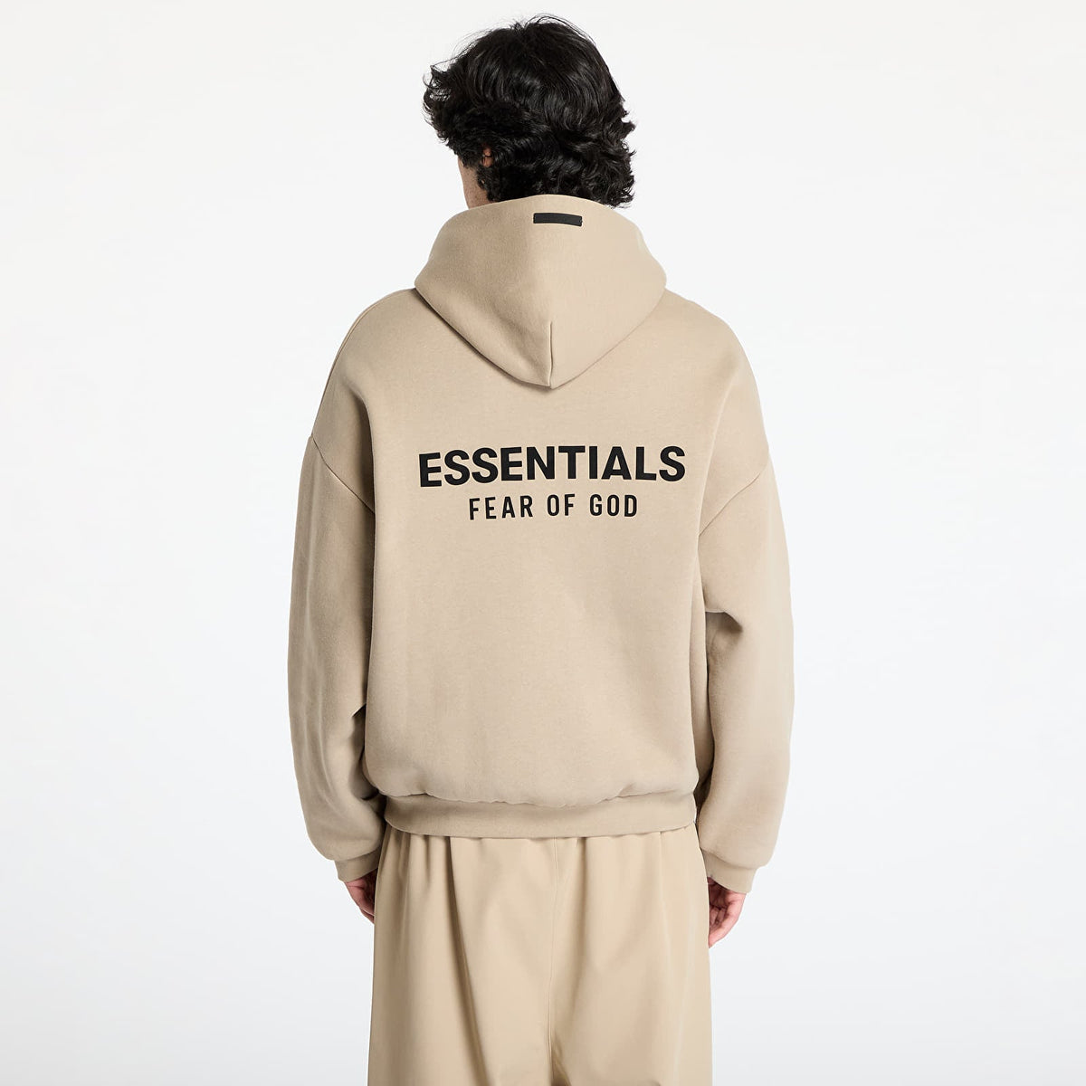 Fear of God Essentials Logo Over the Head Hoodie SS25 - Desert Sand