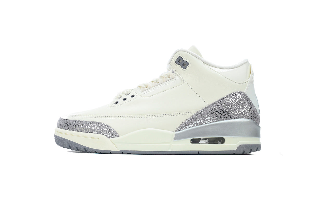 Women's Air Jordan 3 Retro 'Sail Metallic Silver' Sneakers