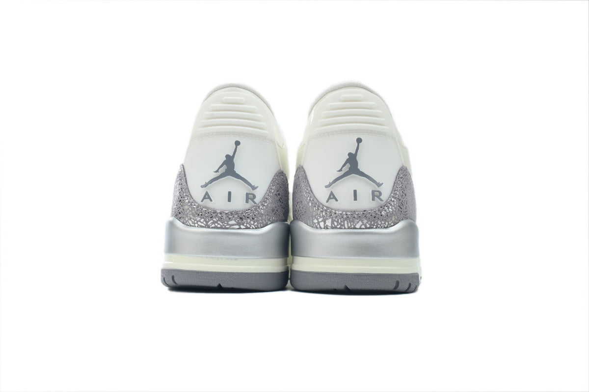 Women's Air Jordan 3 Retro 'Sail Metallic Silver' Sneakers