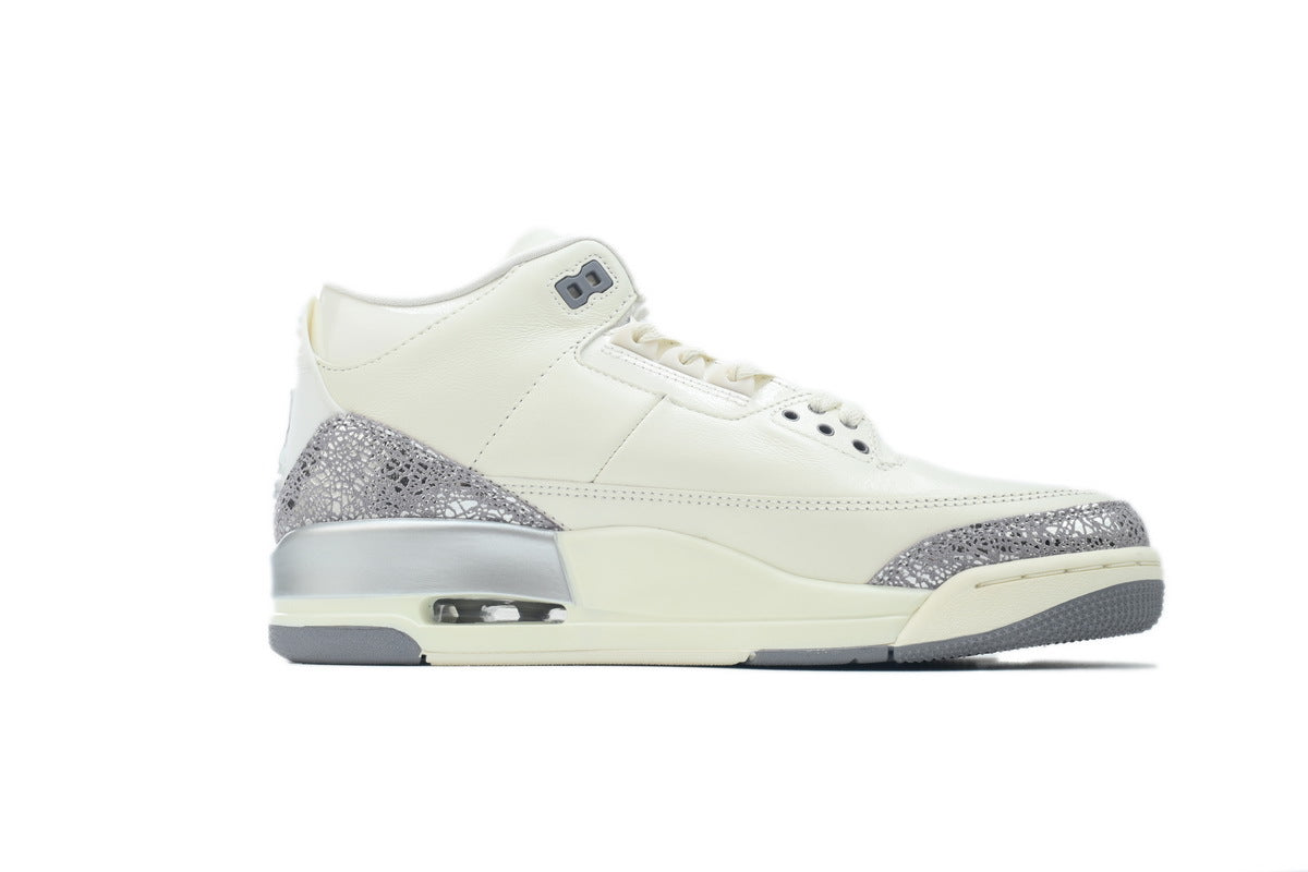 Women's Air Jordan 3 Retro 'Sail Metallic Silver' Sneakers