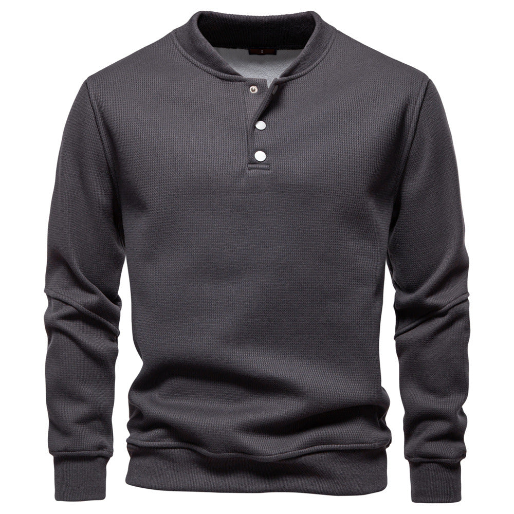 Optew Men’s Textured Henley Sweatshirt
