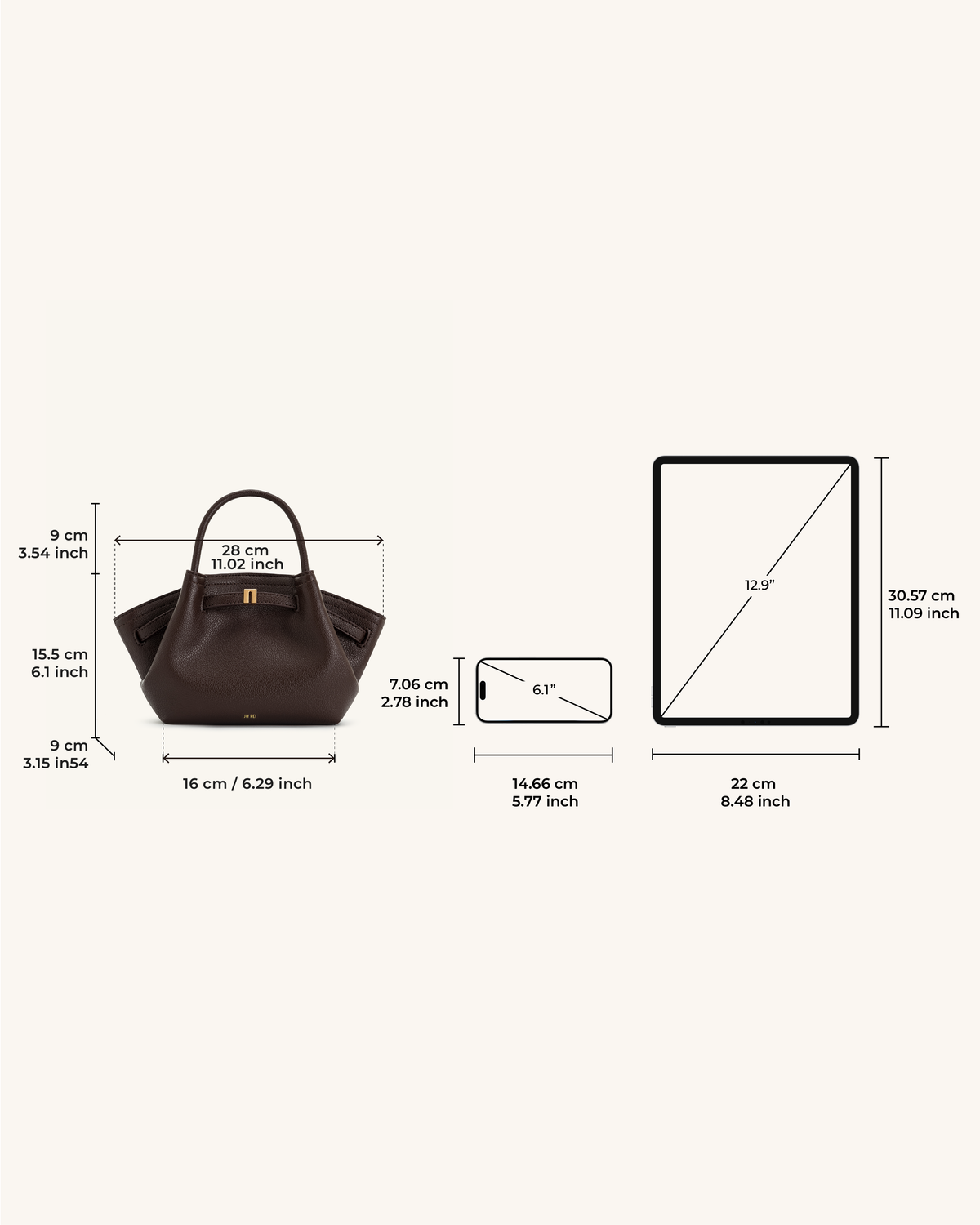 Optew Hana Mini Tote Bag - Dark Brown
