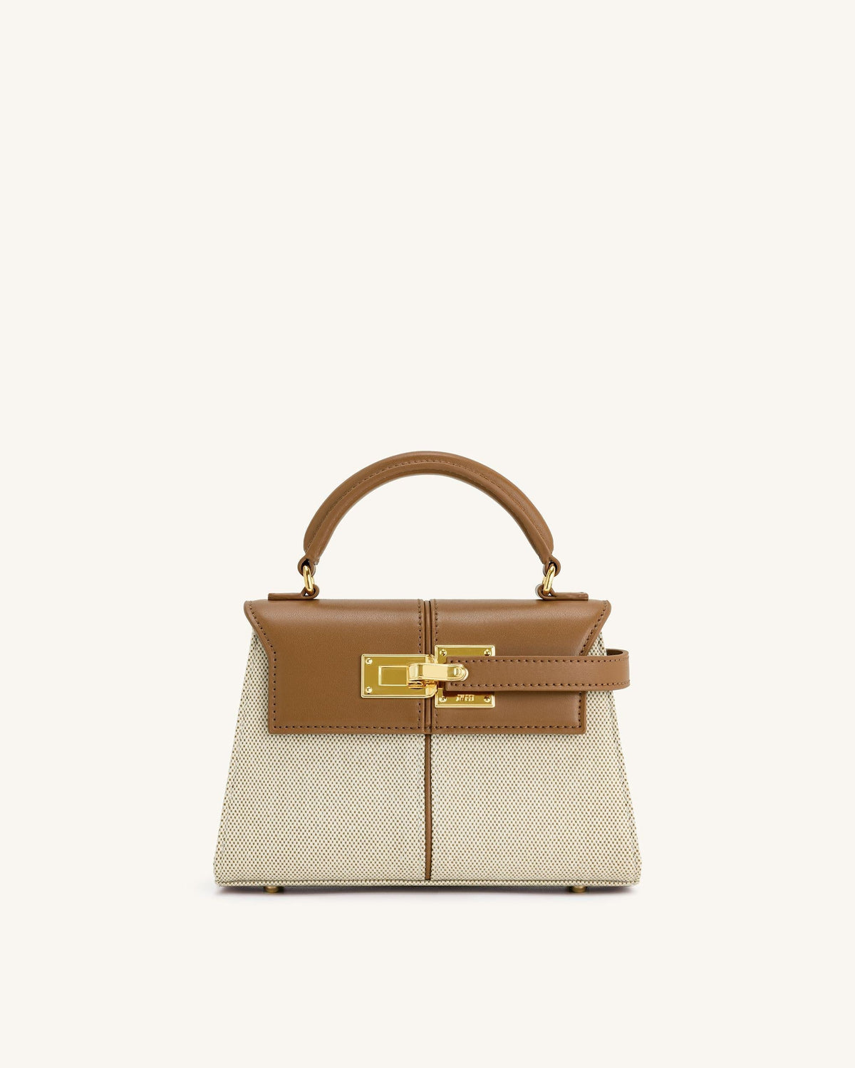 Optew Elise Top Handle Bag - Brown Canvas